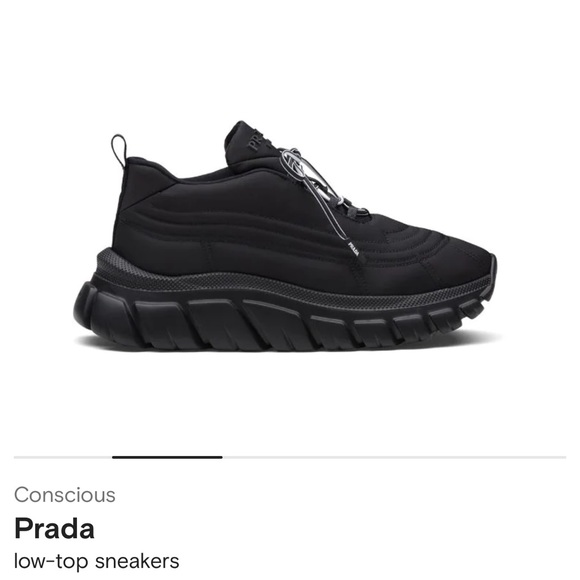 Prada lace-up, low-top platform sneakers. 
Pristine condition - Picture 11 of 11